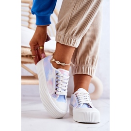 Tênis baixo na plataforma Azul-rosa Mischa 2