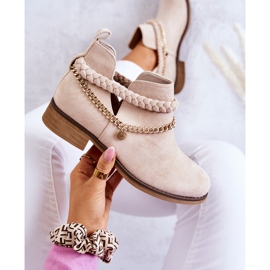 PS1 Botas de camurça com corrente Bege Talitha 1