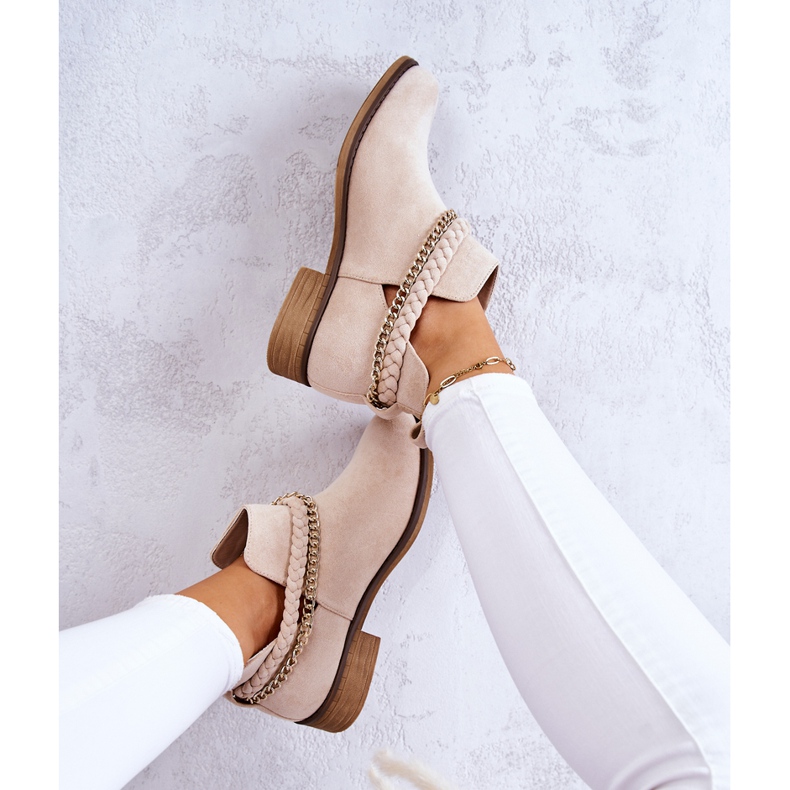 PS1 Botas de camurça com corrente Bege Talitha 2
