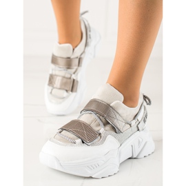 TRENDI Tênis Com Velcro Moda cinza 2