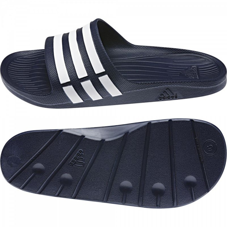 Chinelos Adidas Duramo Slide G15892 branco azul marinho 1