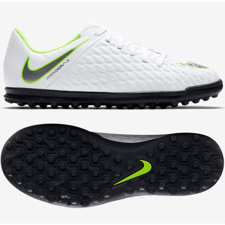 Chuteiras Nike Hypervenom Phantomx 3 Club Tf Jr AJ3790-107 multicolorido branco 1