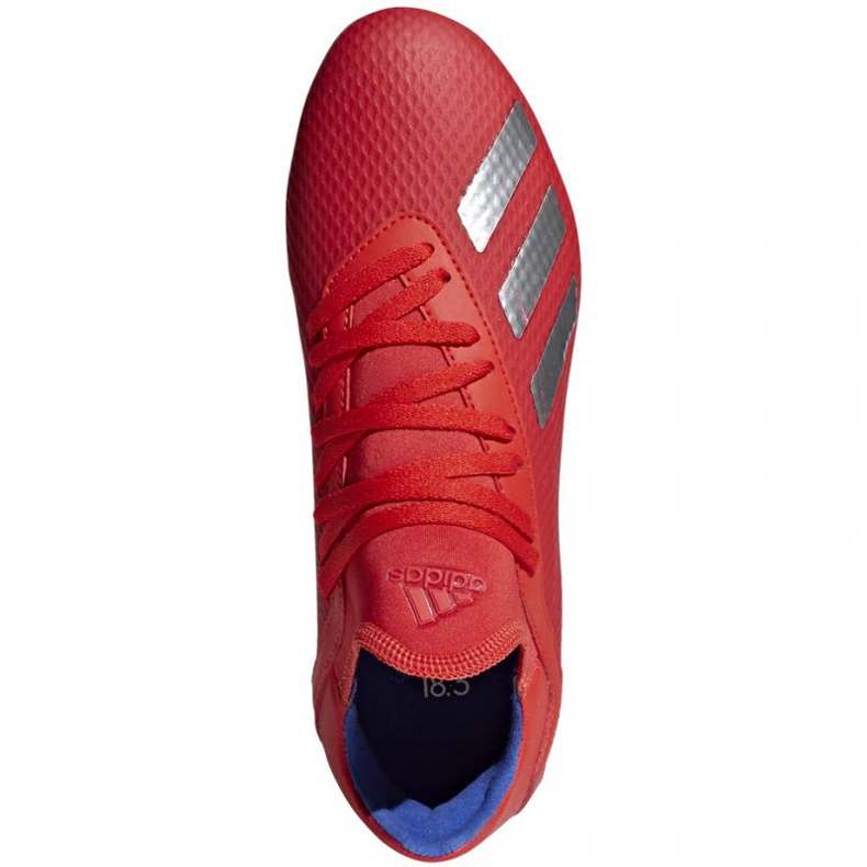 Chuteiras Adidas X 18.3 Fg Jr BB9371 multicolorido laranjas e tintos 1