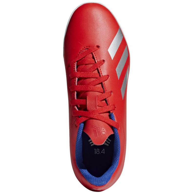 Chuteiras Adidas X 18.4 Tf Jr BB9417 vermelho laranjas e tintos 1