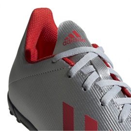 Chuteiras Adidas X 19.4 Tf Jr F35348 vermelho prata 1 Chuteiras Adidas X 19.4 Tf Jr F35348 vermelho prata 1