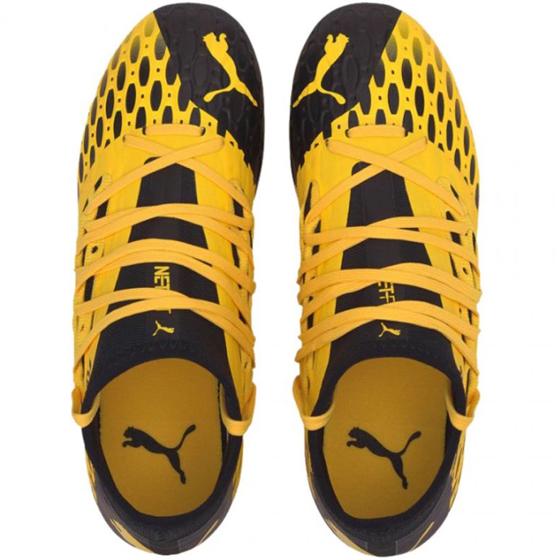 Chuteiras Puma Future 5.3 Netfit Fg Ag Jr 105806 03 amarelo 2