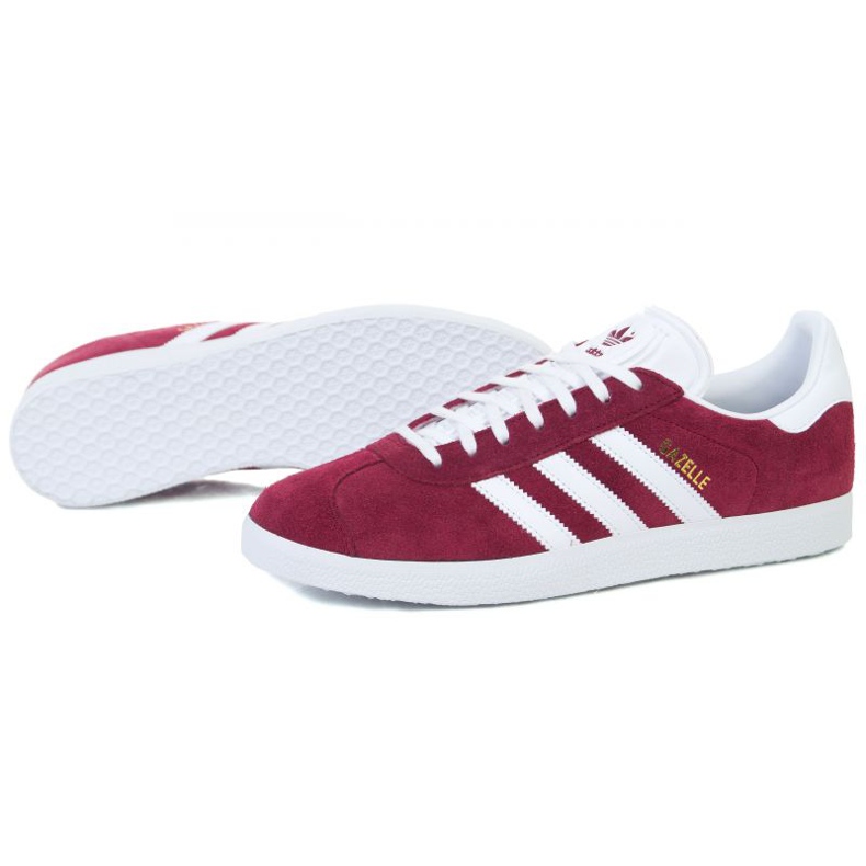 Sapatos Adidas Gazelle M B41645 branco vermelho 1