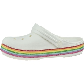 Clog Crocs Rainbow Glitter 206151-100 branco 1