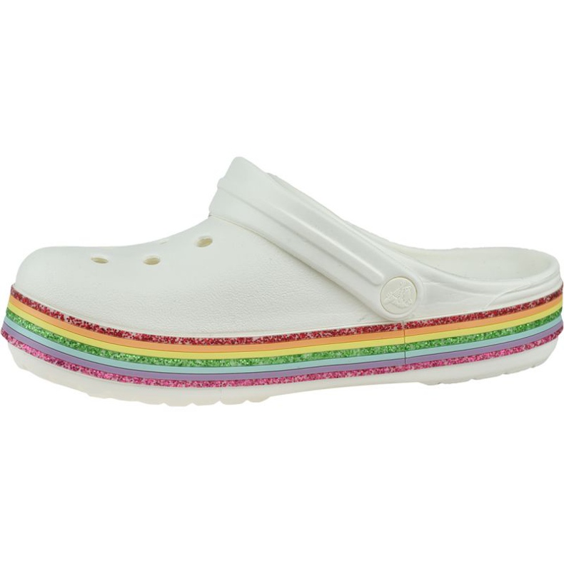 Clog Crocs Rainbow Glitter 206151-100 branco 1
