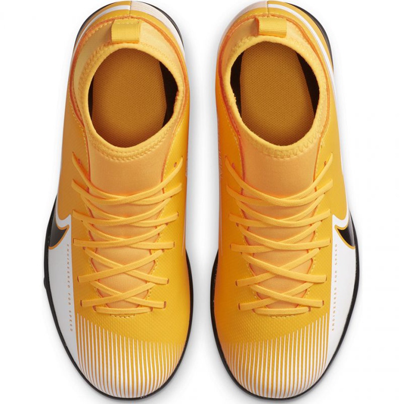 Chuteiras Nike Mercurial Superfly 7 Club Tf Jr AT8156 801 amarelo/branco amarelos 1