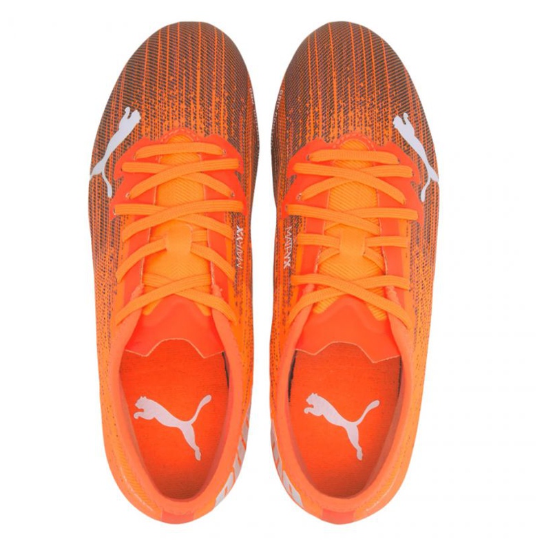Botas de futebol Puma Ultra 1.1 Fg Ag Jr 106097 01 multicolorido laranjas e vermelhos 2