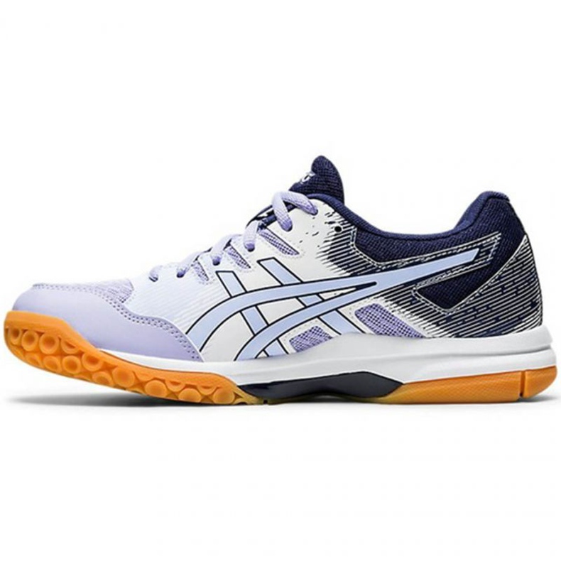 Tênis de voleibol Asics Gel Rocket 9 W 1072A034 103 azul marinho, branco, roxo branco 1