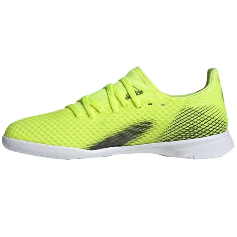 Chuteiras Adidas X Ghosted.3 In Jr FW6924 branco, amarelo néon verde 1
