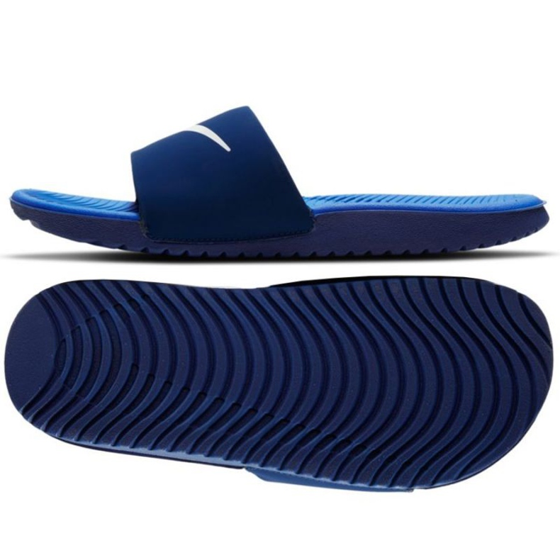 Nike Kawa Jr 819 352 404 slides branco azul 1