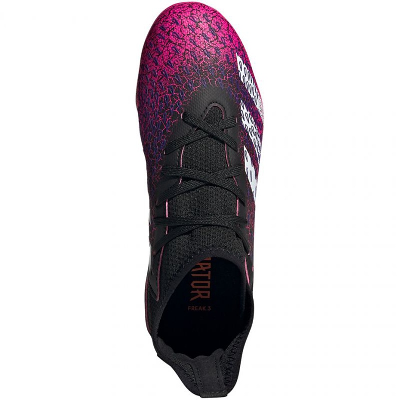 Chuteiras Adidas Predator Freak.3 Fg Jr FW7530 branco, preto, rosa preto 1