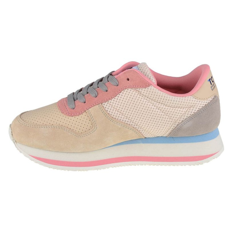 Tênis Tommy Hilfiger Jeans Flatform Runner W EN0EN01357-AA8 bege rosa 1