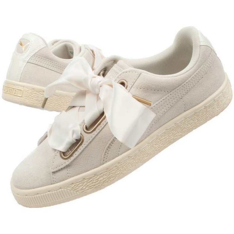 Puma Suede Heart Satin W 362714 04 bege dourado 1 Puma Suede Heart Satin W 362714 04 bege dourado 1