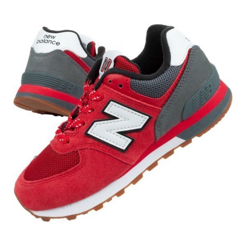 Tênis New Balance Jr PC574ATG preto vermelho cinza 1