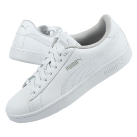 Puma Smash V2 Jr 365170 02 branco azul 1 Puma Smash V2 Jr 365170 02 branco azul 1