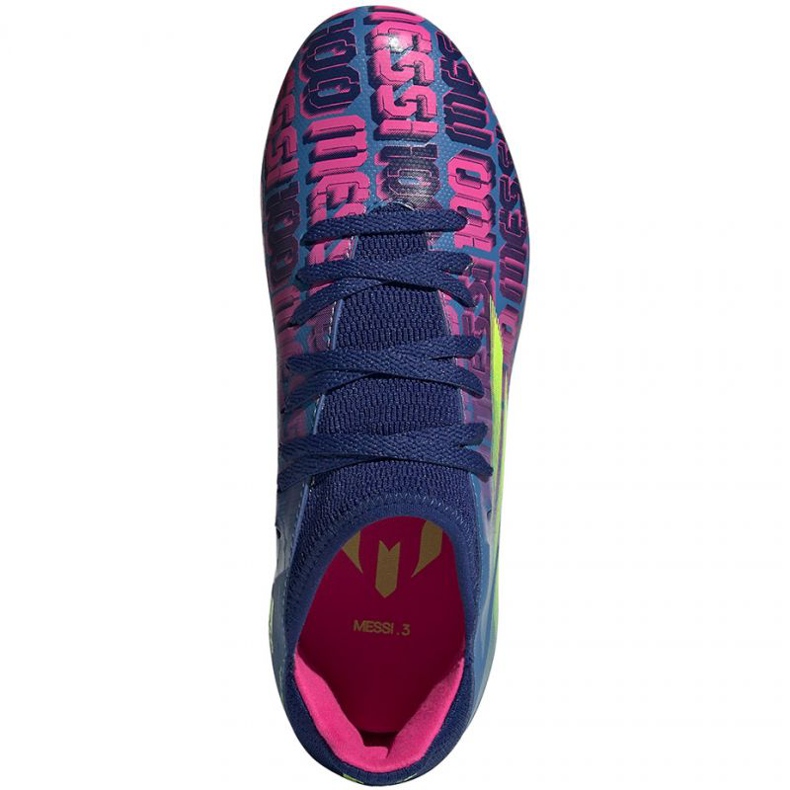 Chuteiras Adidas X Speedflow Messi.3 Fg Jr FY6932 multicolorido azul 1