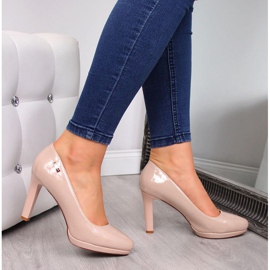 Bombas lacadas na plataforma Sergio Leone W SK53C branco rosa 2