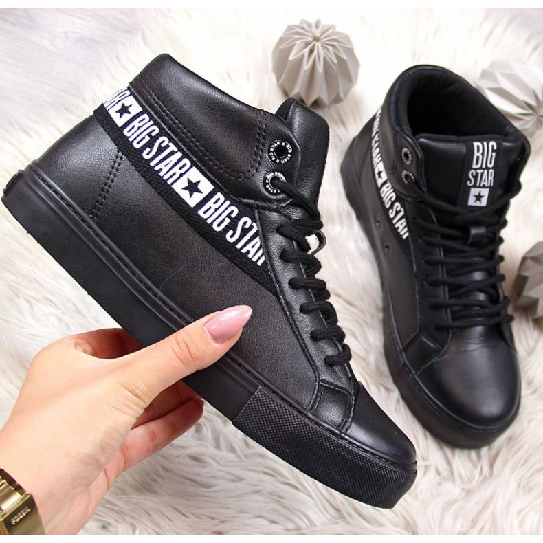 Sapatilhas de cano alto Big Star W EE274355 pretas preto 1