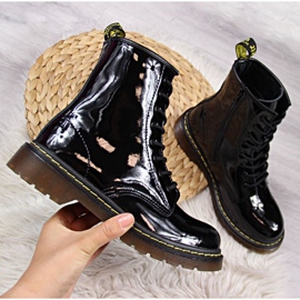 Botas de couro lacado Filippo W PAW78 com isolamento preto 1