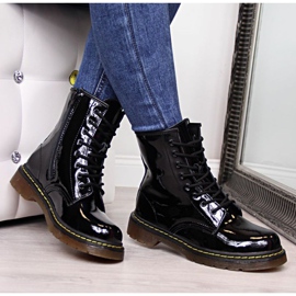 Botas de couro lacado Filippo W PAW78 com isolamento preto 2