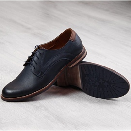 Sapatos de couro Gregor M 1836 azul marinho azul-marinho 1