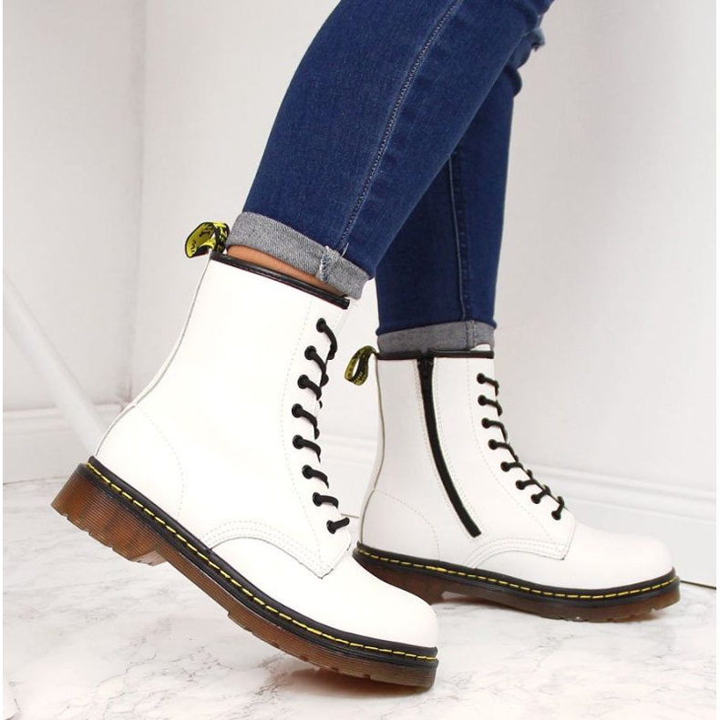 Botas de couro isoladas Filippo W PAW77B brancas branco amarelo 2