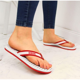 Chinelos de praia vermelhos Big Star W DD274A249 branco 2