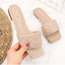 Chinelos acolchoados S. Barski W OLI103B bege 1