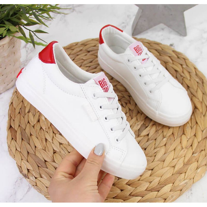 Tênis de couro low eco Big Star Jr DD374134 branco marrom 1