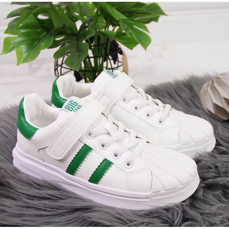 Tênis esportivos de velcro Big Star Jr GG374019 branco castanho 2