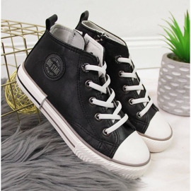 Tênis em couro ecológico Big Star Jr II374003 preto 2