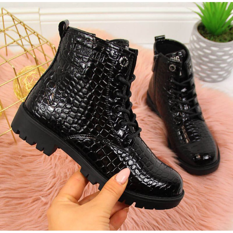 Botas pretas Big Star Jr II374044 branco preto 1