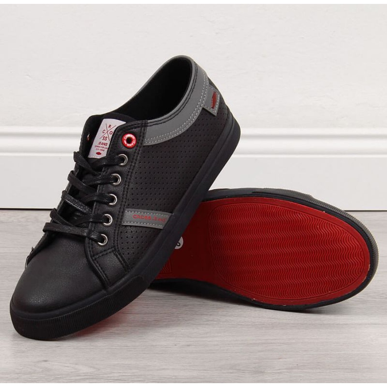 Tênis de couro low eco Cross Jeans M II1R4004C preto 1