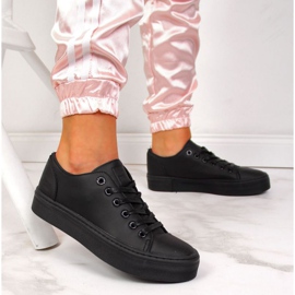 Tênis de cano baixo preto na plataforma Big Star W II274098 2