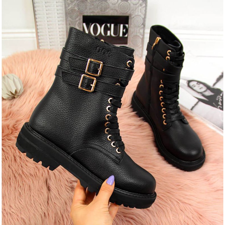 Botas pretas com fivelas Goe W II2N4023 preto 1