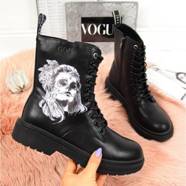 Botas de couro Goe W II2N4046 pretas preto 1