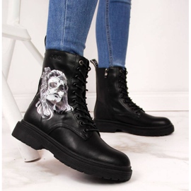 Botas de couro Goe W II2N4046 pretas preto 2