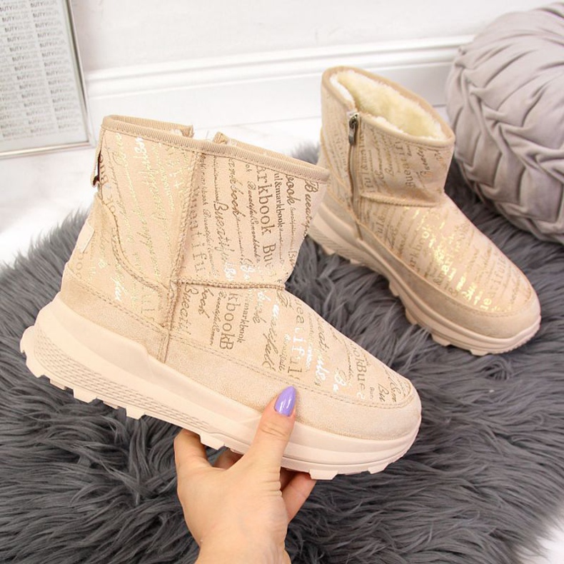 Botas de neve em camurça News W EVE311B bege 1