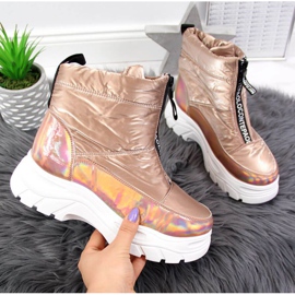 Botas de neve na plataforma holo dourada Vinceza W JAN46C dourado 1