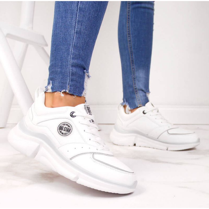 Tênis esportivos na plataforma Big Star W II274314 branco 2