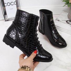 Botas com decoração em pele de cobra Filippo W PAW288A preto branco 1 Botas com decoração em pele de cobra Filippo W PAW288A preto branco 1