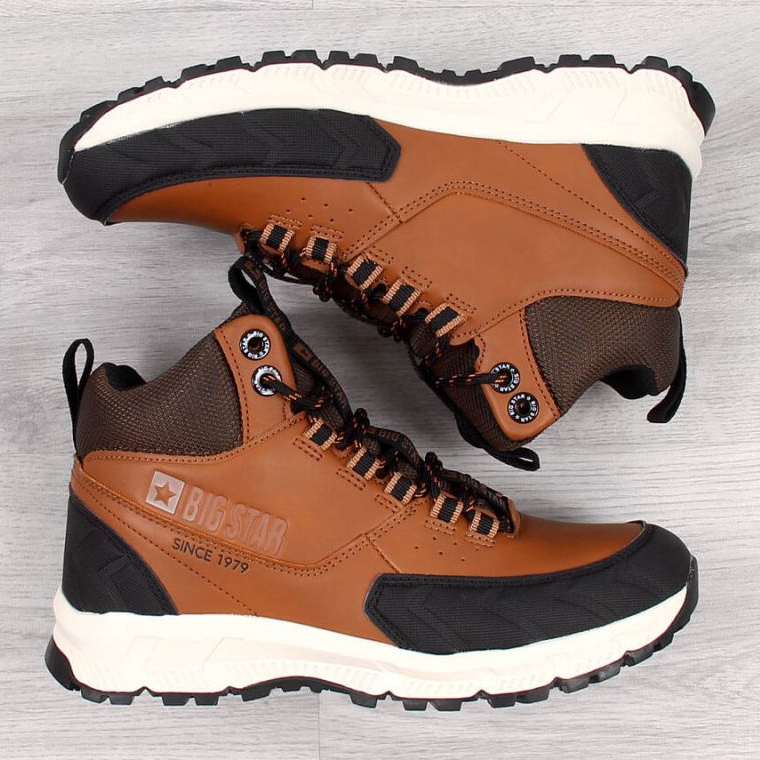 Botas de caminhada de camelo Big Star Jr II274453 sem isolamento branco castanho 1