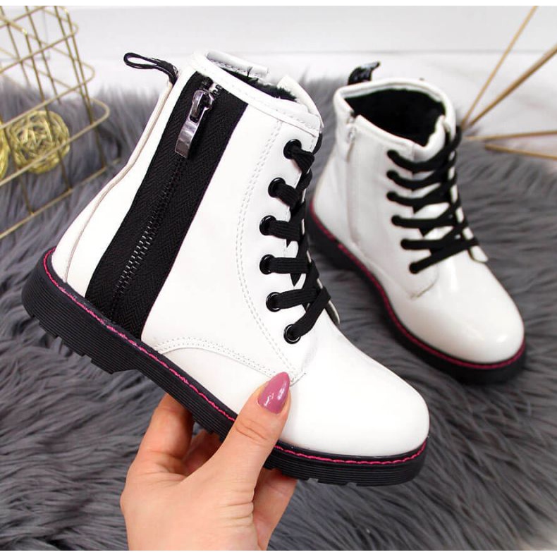 Botas isoladas lacadas Jr EVE327B brancas branco 1