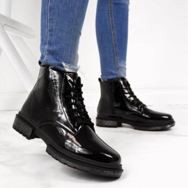 Botas de couro envernizado Filippo W PAW278B pretas bege branco preto 2