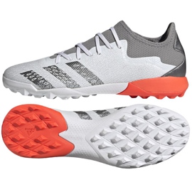 Chuteiras Adidas Predator Freak.3 L Tf M FY6292 branco, branco, cinza / prata branco 1