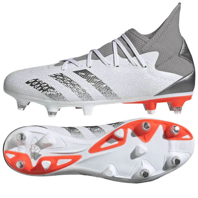 Chuteiras Adidas Predator Freak.3 Sg M FY6306 branco cinza 1 Chuteiras Adidas Predator Freak.3 Sg M FY6306 branco cinza 1